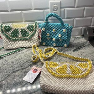 3 Bouffants and Broken Hearts Beaded bags